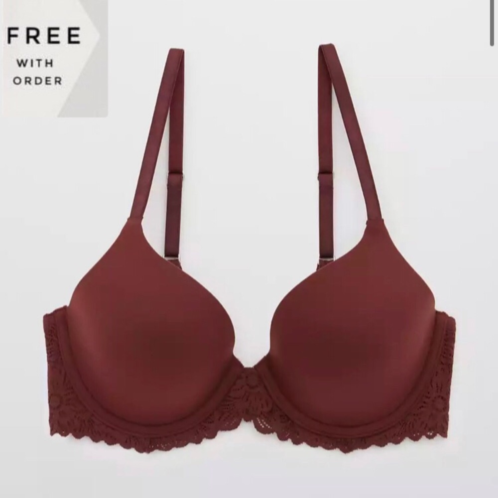 Aerie Royal Berry Sunni Demi Coverage Bra